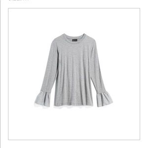 Malia Mixed Material Bell Sleeve Knit Top